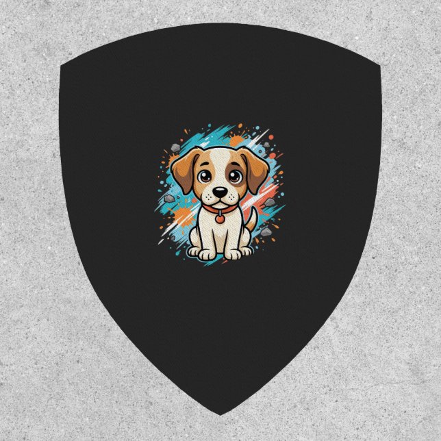 Cute Dog Paint Splash Vector Art_1 Patch (Front)