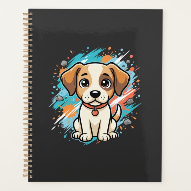 Cute Dog Paint Splash Vector Art_1 Planner (Front)