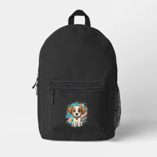 Cute Dog Paint Splash Vector Art_1 Printed Backpack