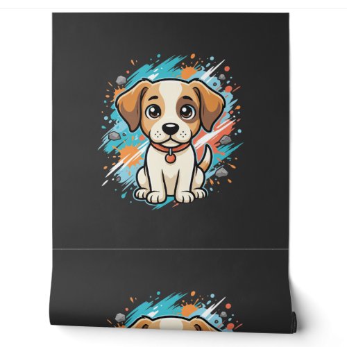 Cute Dog Paint Splash Vector Art_1 Wallpaper