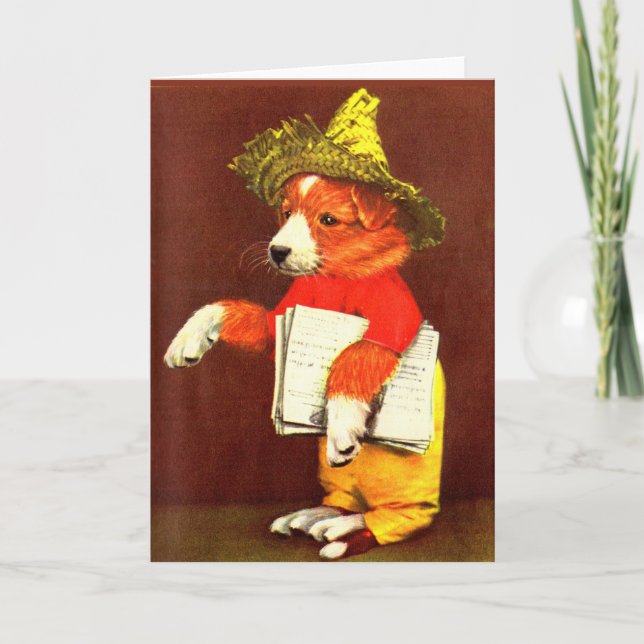 cute dog paperboy card (Front)
