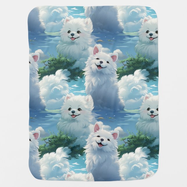 Cute dog pattern  baby blanket (Front)