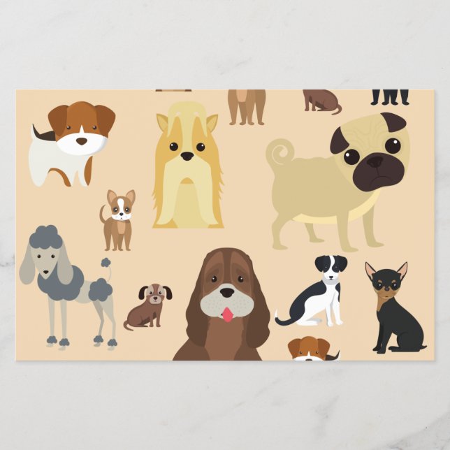 cute dog pattern design for dog lovers- Beige back Flyer (Front)