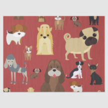 cute dog pattern design for dog lovers- red back