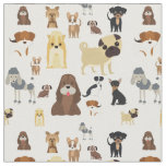 cute dog pattern design for dog lovers- white back fabric
