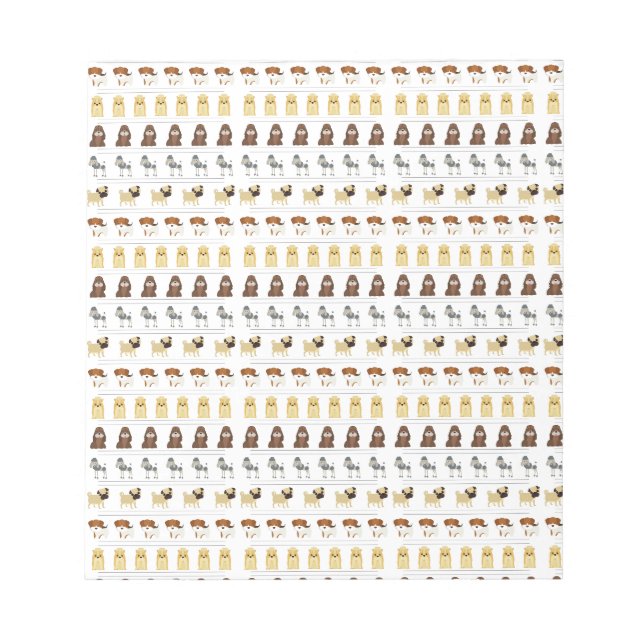 cute dog pattern design for dog lovers- white notepad (Front)