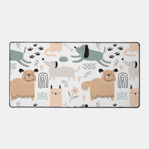 Cute Dog Pattern Desk Mat