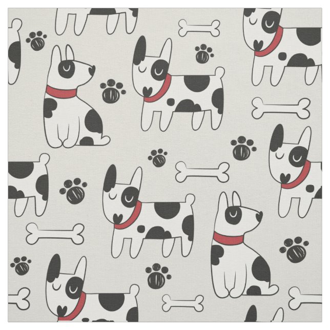Cute Dog Pattern fabric (Swatch)