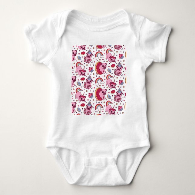 Cute dog pattern for dog lovers baby bodysuit (Front)