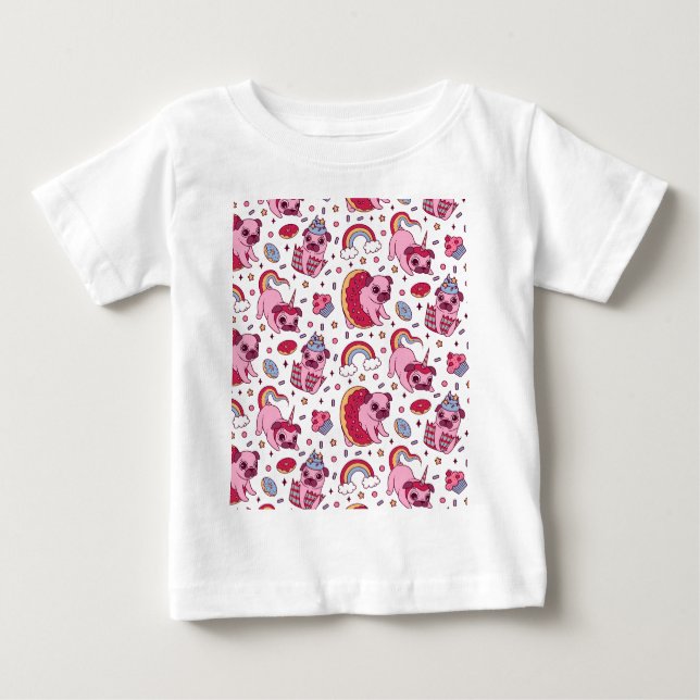 Cute dog pattern for dog lovers baby T-Shirt (Front)