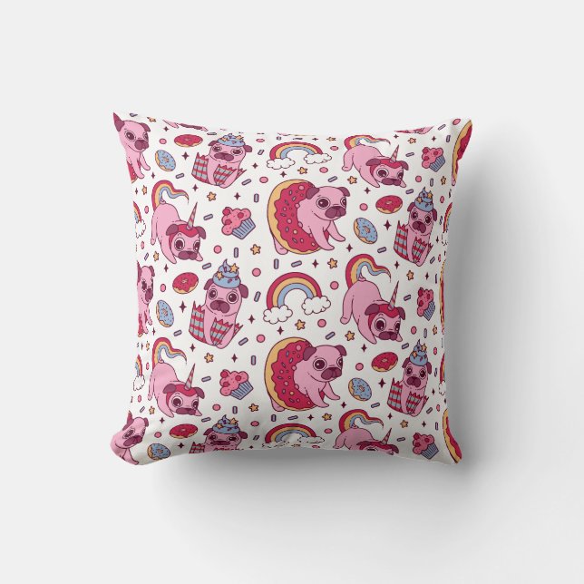Cute dog pattern for dog lovers throw pillow (Front)
