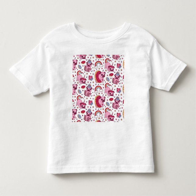Cute dog pattern for dog lovers toddler t-shirt (Front)