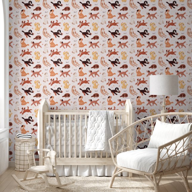 Cute Dog Pattern for Your Kid Room Wallpaper (Kids)
