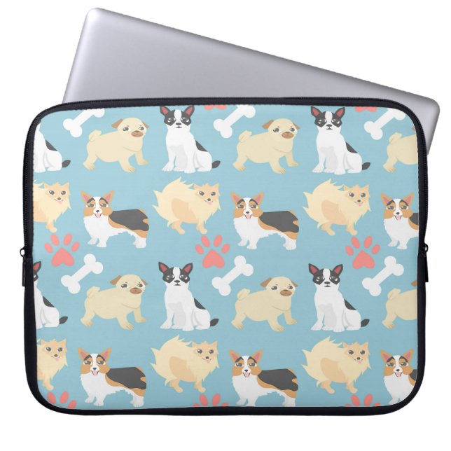 Cute Dog Pattern Laptop Sleeve (Front)