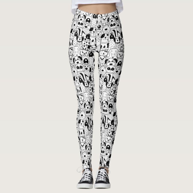 Cute Dog Pattern Leggings (Front)