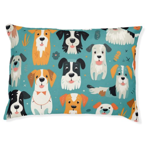 Cute dog pattern pet bed