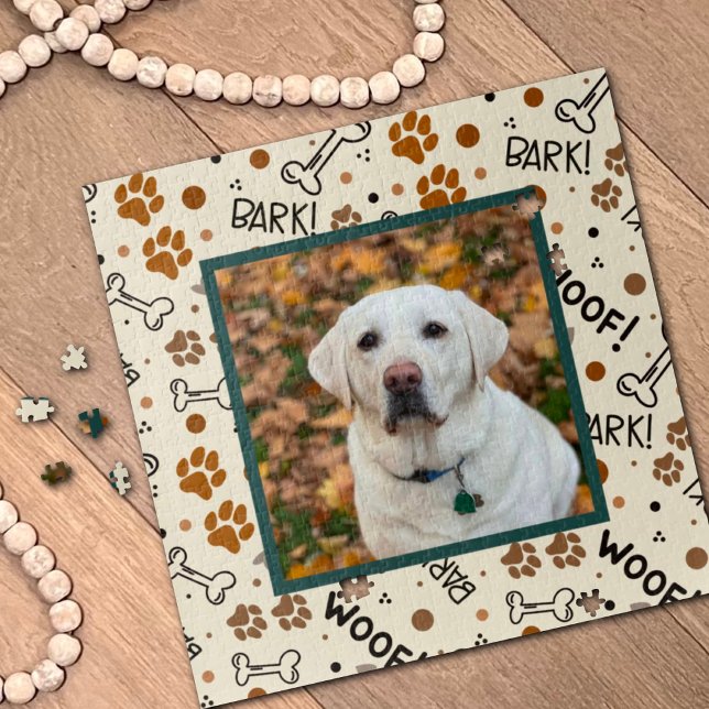 Cute Dog Pattern Photo Pet Inspirivity Jigsaw Puzzle (Creator Uploaded)