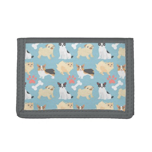 Cute Dog Pattern Trifold Wallet