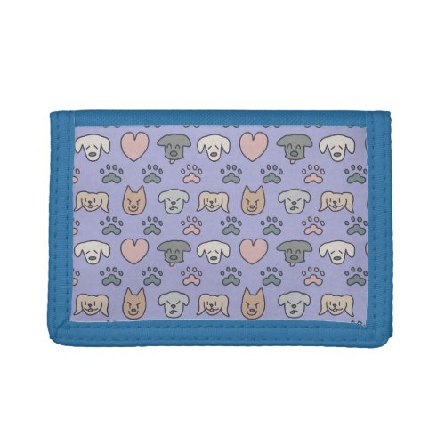 Cute Dog Pattern Trifold Wallet