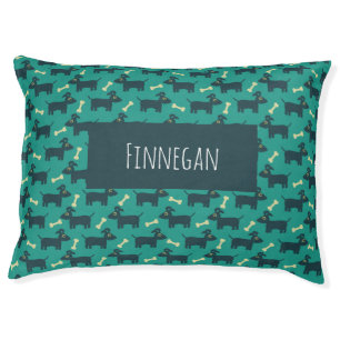 Cute Dog Pattern with Floppy Ears & Bone Custom Pet Bed