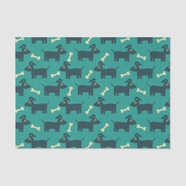 Cute Dog Pattern with Floppy Ears & Bone Tissue Paper (Front)