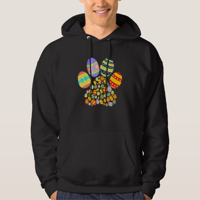 Cute Dog Paw Eggs Happy Easter Day Toddlers Boys G Hoodie (Front)