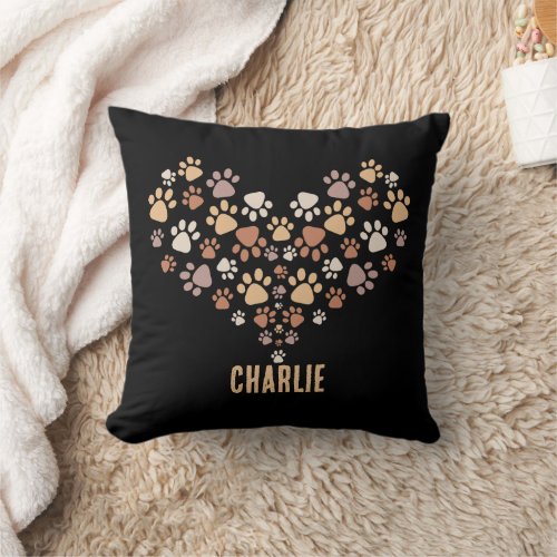 Cute Dog Paw Heart Animals Dog Paws Lovers         Throw Pillow