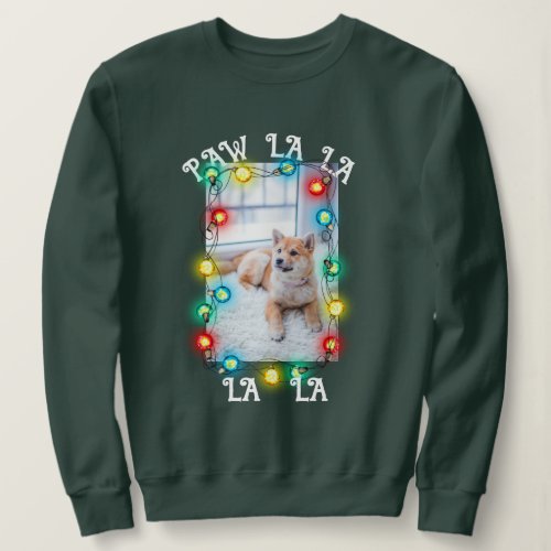 Cute Dog Paw la la Pet Christmas Photo Sweatshirt