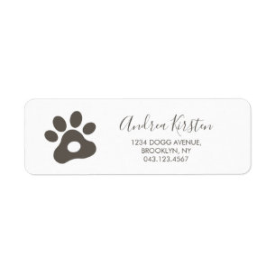 Cute Dog Paw Label
