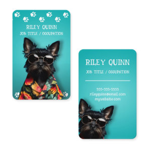 Cute Dog Paw Print Border Business Card
