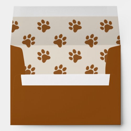 Cute dog paw print brown print  envelope