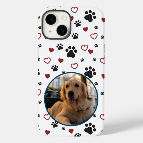 Cute Dog Paw Print Pet Pattern Case_Mate iPhone 14 Case