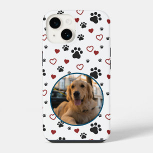 Cute Dog Paw Print Pet Pattern iPhone 14 Case
