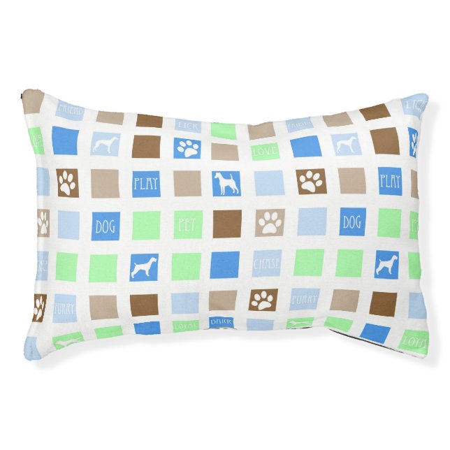 Cute Dog Paw Prints Colorful Pet Bed (Front)