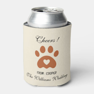 Cute Dog Paw Wedding Can Cooler