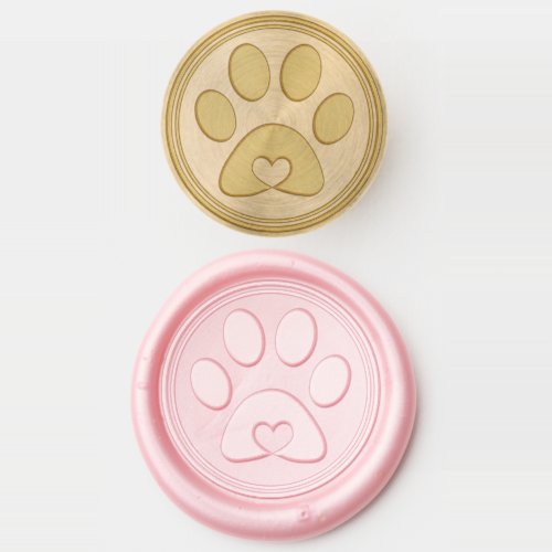 Cute Dog Paw With A Heart Wax Seal Stamp