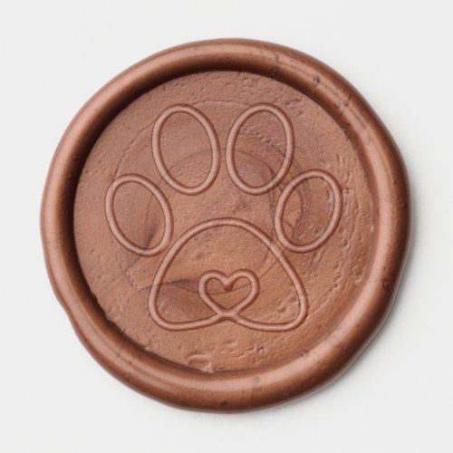 Cute Dog Paw With A Heart Wax Seal Sticker