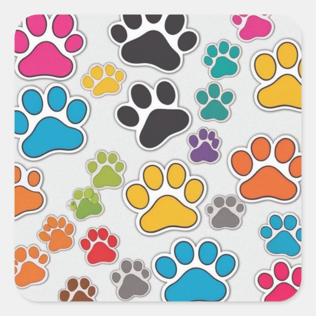 Cute Dog Paws Cool Sticker Design (Front)
