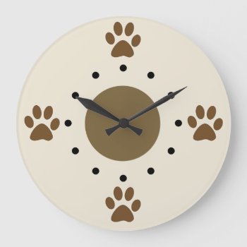 Cute Dog Paws Wall Clocks by idesigncafe at Zazzle