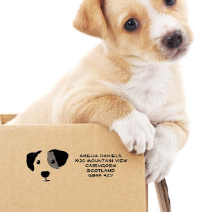 Cute Dog Personalized Address Rubber Stamp
