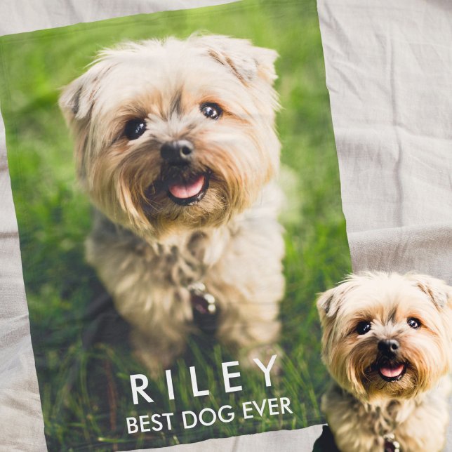 Cute Dog Personalized Pet Photo Custom Fleece Blanket (Creator Uploaded)