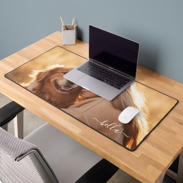 Cute Dog Personalized Pet Photo Desk Mat (Creator Uploaded)