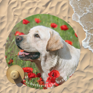 Cute Dog Personalized Simple Pet Photo Beach Towel