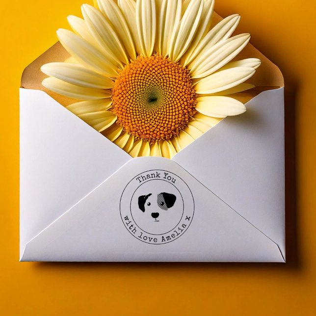 Cute Dog Personalized Thank You self-inking stamp (Creator Uploaded)