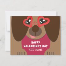 Cute Dog Personalized Valentines Day
