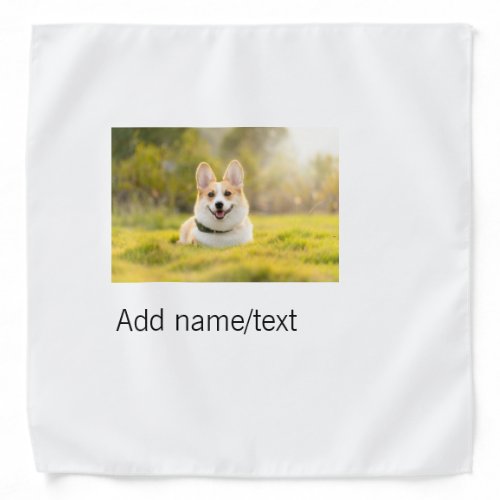 Cute dog pet add name text editable dog bandana