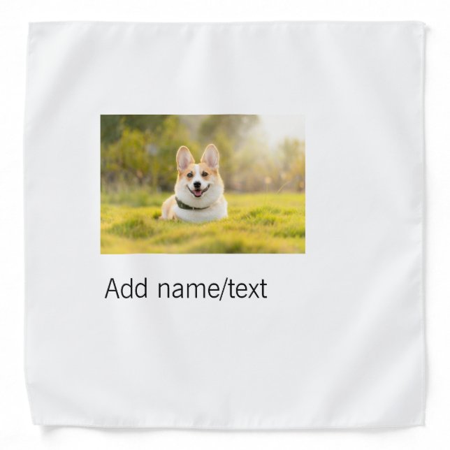 Cute dog pet add name text editable dog bandana (Front)
