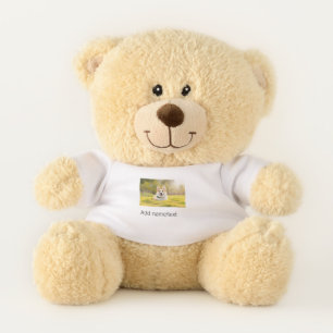 Cute dog pet add name text editable dog mom dad gi teddy bear