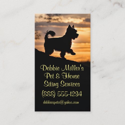 Cute Dog Pet and House Sitting Business Cards