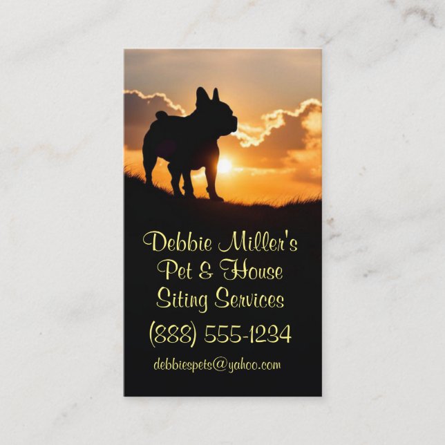 Cute Dog Pet and House Sitting Business Cards (Front)